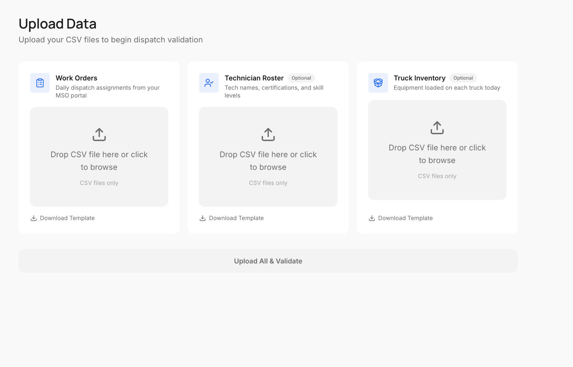 FieldReady upload data interface